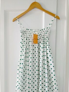 La Maregold Sammy Midi Dress Emerald Polka Dot